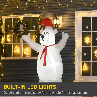 6ft Tall Outdoor Inflatable Bear Lighted Airblown Christmas Lawn Décor