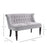 2 Seat Sofa Lounger Couch with Wood Frame Button Tufts Carved Legs Vintage Design Compact Home Bedroom Loveseat, Grey