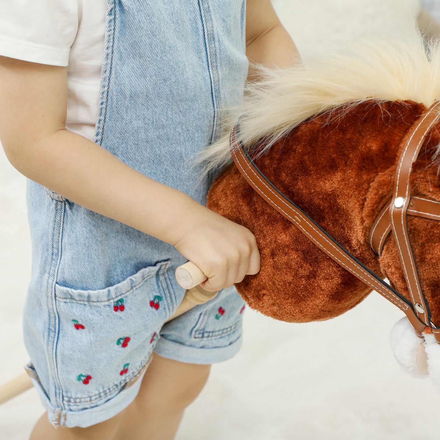 Stick Horse with Wood Wheels, Pony Neighing and Galloping Sounds