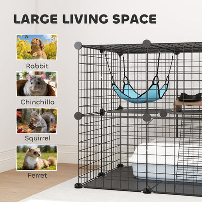 Indoor Cat Cage with DIY Customizable Design 70 cm Black