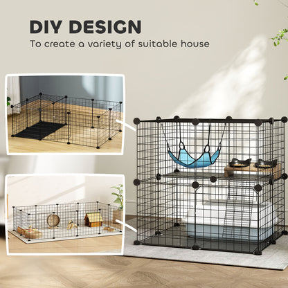 Indoor Cat Cage with DIY Customizable Design 70 cm Black