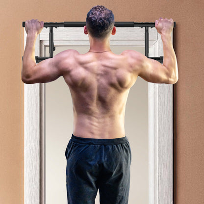 Folding Doorway Pull-Up Bar with Resistance Band for 70-90cm Frames - Blue & Black