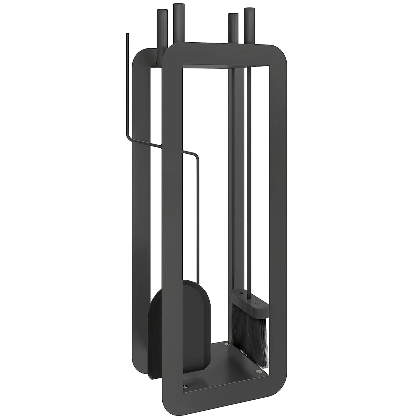 5 PCS Fireplace Companion Set, Metal Fireplace Accessories, Black