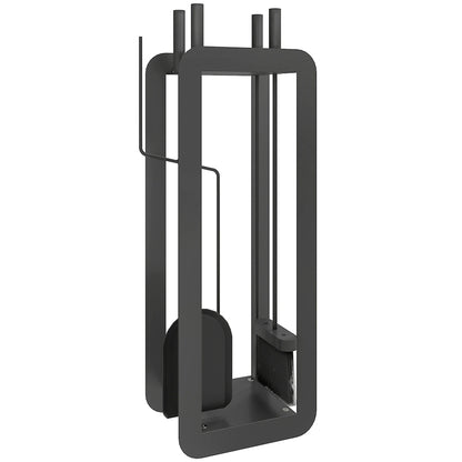 5 PCS Fireplace Companion Set, Metal Fireplace Accessories, Black