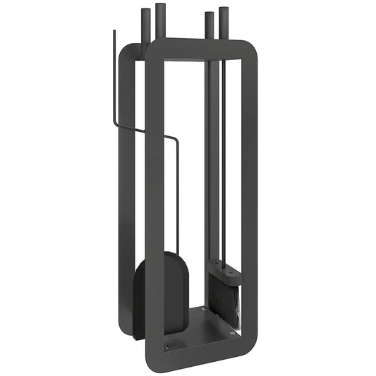 5 PCS Fireplace Companion Set, Metal Fireplace Accessories, Black