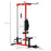 Pull Up Station Power Cage with Adjustable Seat, Home Gym - Red