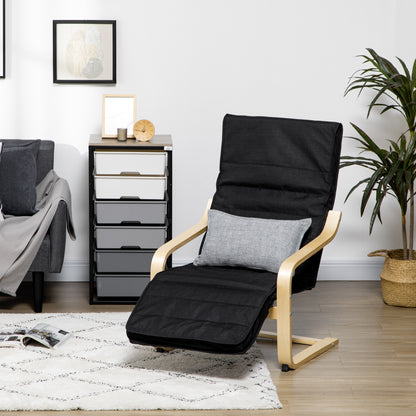 Lounge Chair Recliner Adjustable Footrest Home Black