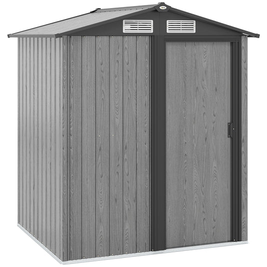 5ft x 4.3ft Outdoor Metal Storage Shed with Sliding Door Sloped Roof