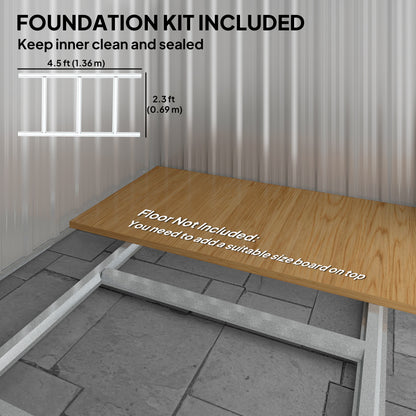 5ft x 4.3ft Outdoor Metal Storage Shed with Sliding Door Sloped Roof