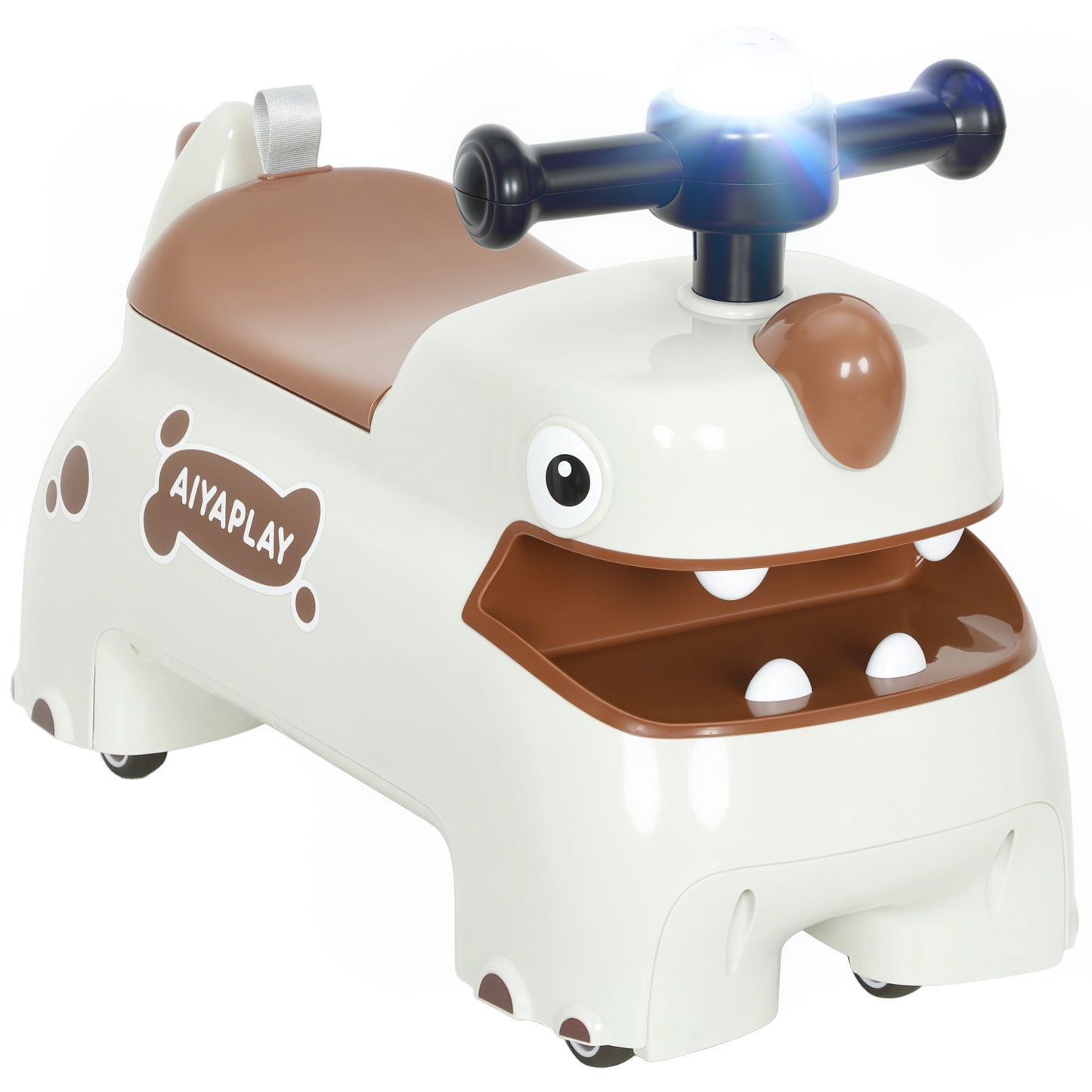 Kids Ride On Car, Dinosaur Shape Toddler Walker, Cream