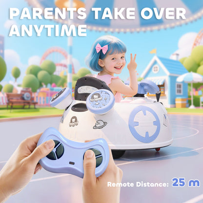 Hello Kitty Kids Ride on Bumper Car with Remote Control, White