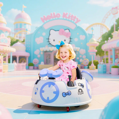 Hello Kitty Kids Ride on Bumper Car with Remote Control, White