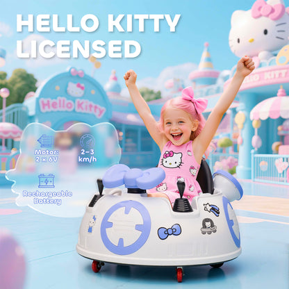 Hello Kitty Kids Ride on Bumper Car with Remote Control, White