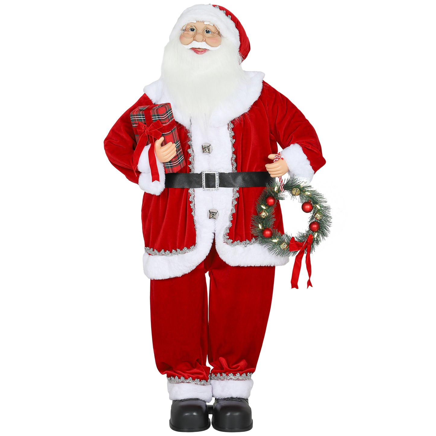 Musical Animated Santa Claus with Music, Dancing, Gift and Wreath