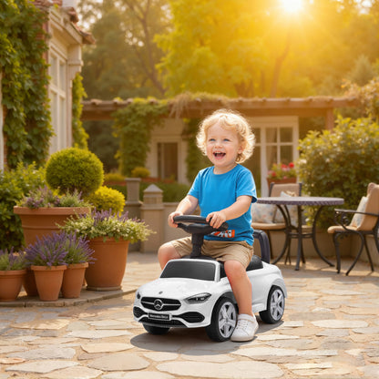 2 in 1 Baby Ride on Push Car Mercedes-Benz C-Class Licensed, White