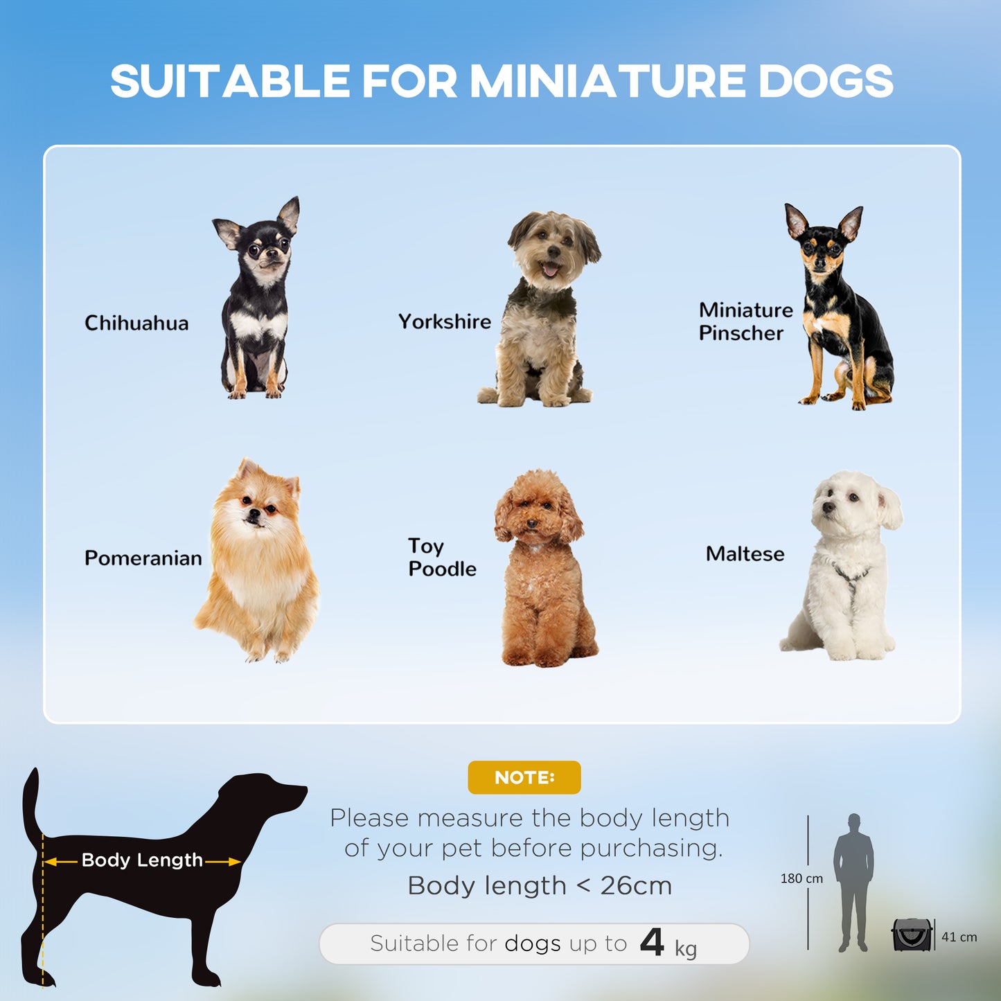 3 in 1 Pet Stroller with Detachable Carrier for Mini Dogs, Grey