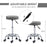 Round PU leather Salon Beautician Stool Adjustable Height, Grey