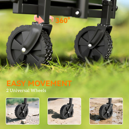 62L Festival Trolley, 120kg Heavy Duty Folding Trolley Cart, Green