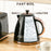 Electric Kettle, Fast Boil, 1.7L, 3kW, Swivel, Auto Shut-off, Black