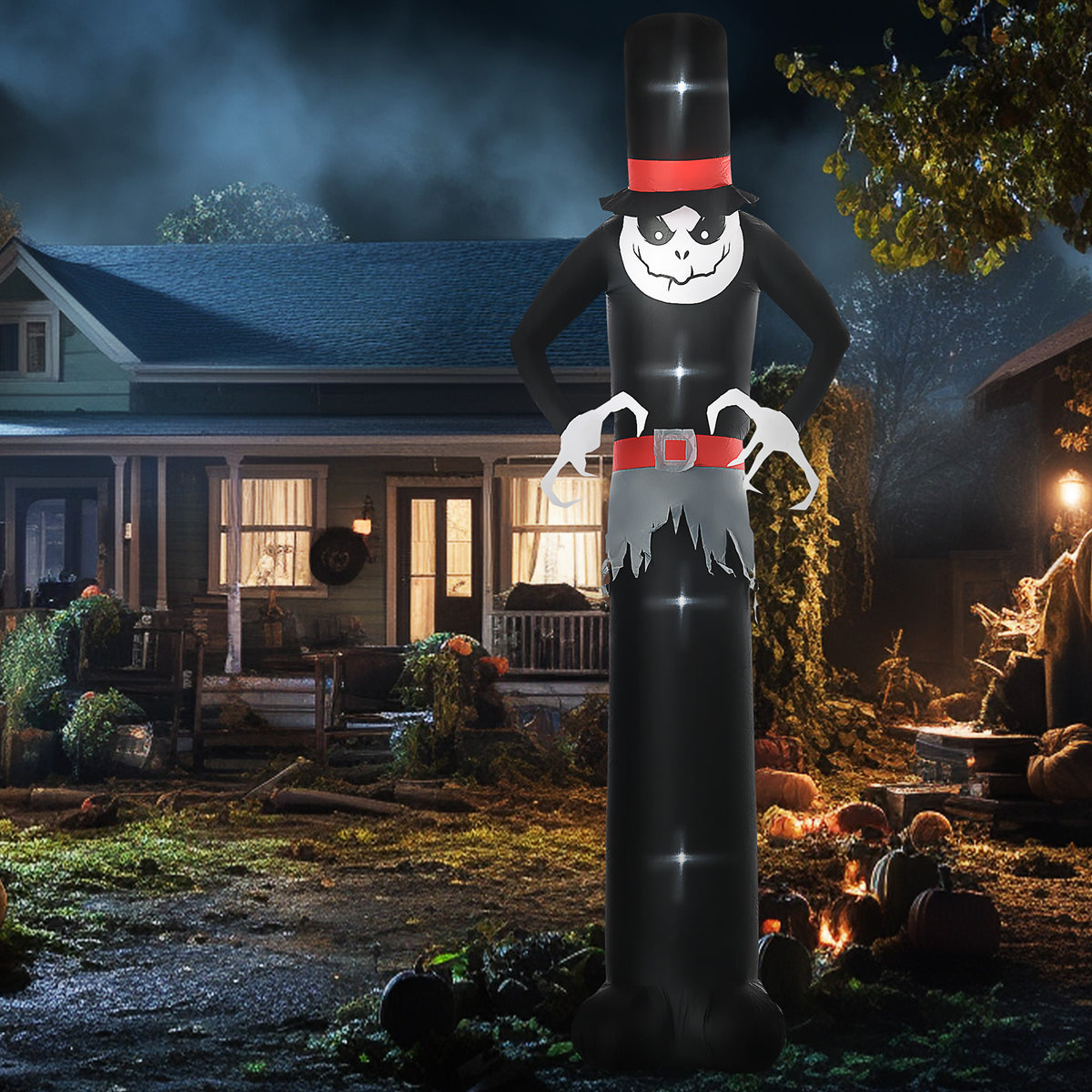 10' Inflatable Halloween Ghost Outdoor Decoration Waterproof LED Light