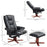 Reclining Armchair with Footstool and Adjustable Backrest, Black