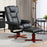 Reclining Armchair with Footstool and Adjustable Backrest, Black