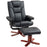 Reclining Armchair with Footstool and Adjustable Backrest, Black