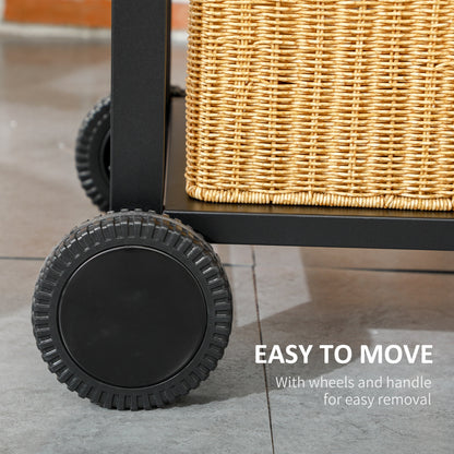 Adjustable Charcoal Pan BBQ, with Thermometer and Warming Rack