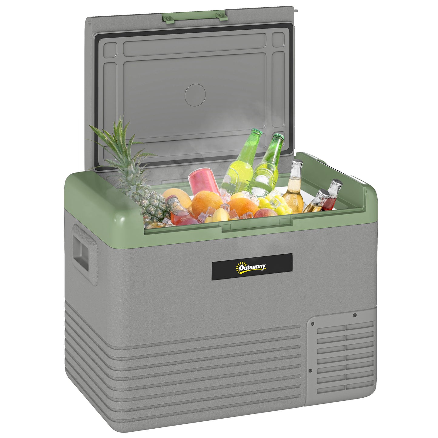 40L Car Refrigerator 12V Portable Freezer for Camping, Light Green