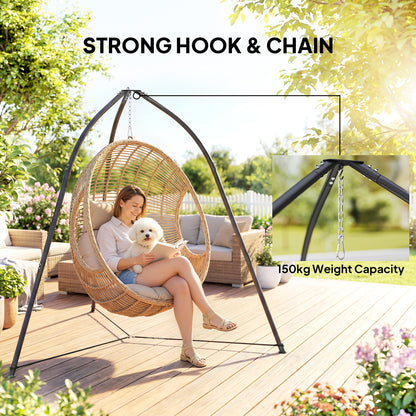 Hammock Stand Adjustable Height, for Patio, Garden, Black