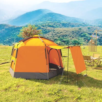 2-4 Person Tent, Instant Pop Up Camping Tent, Orange