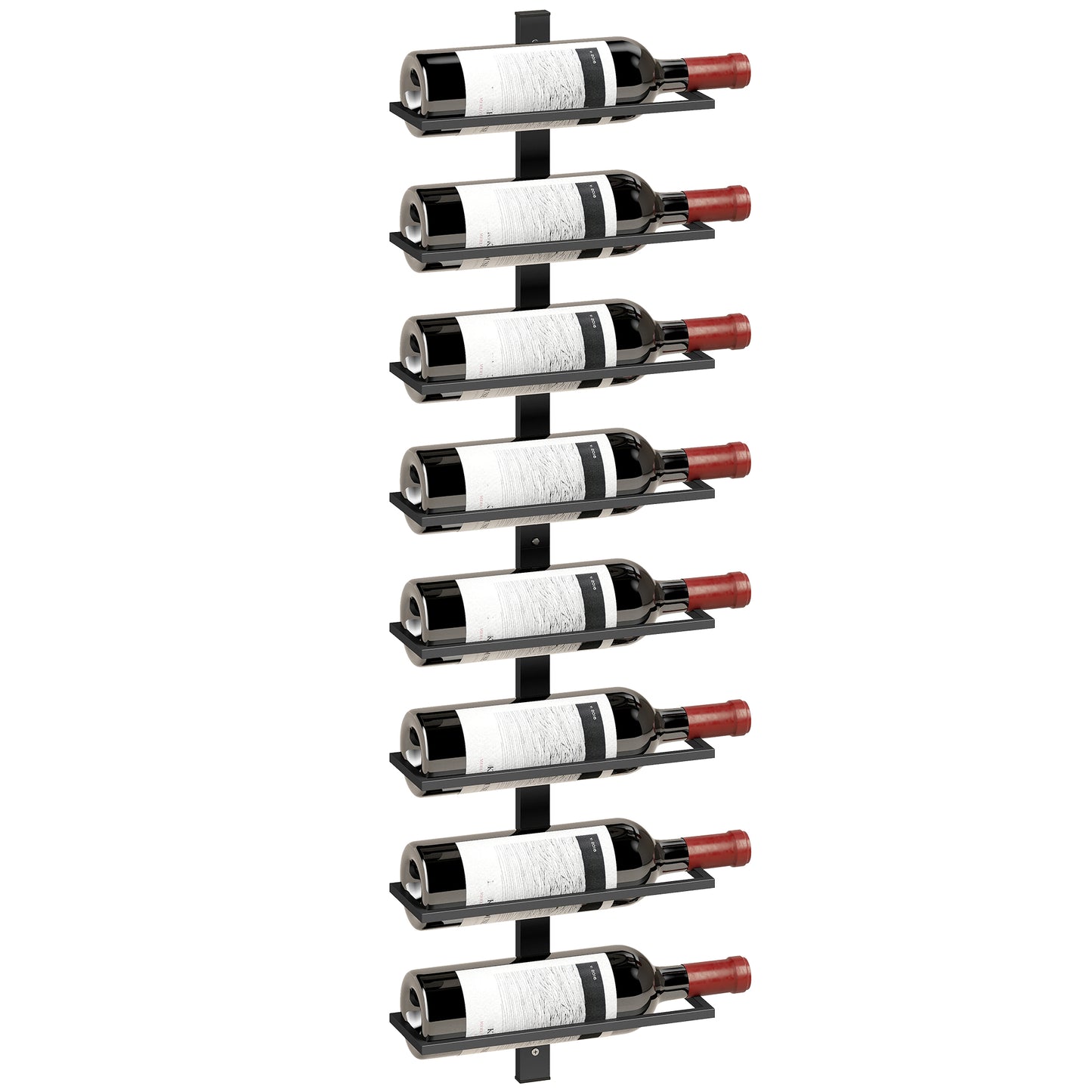 Wall Mount Wine Rack for 8 Wine Bottles, Black