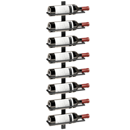 Wall Mount Wine Rack for 8 Wine Bottles, Black