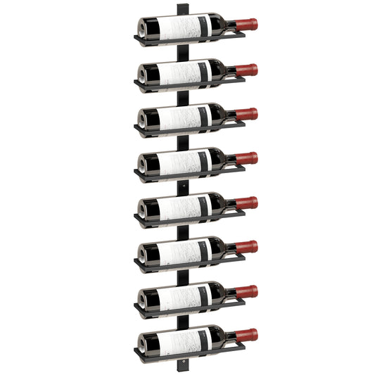 Wall Mount Wine Rack for 8 Wine Bottles, Black