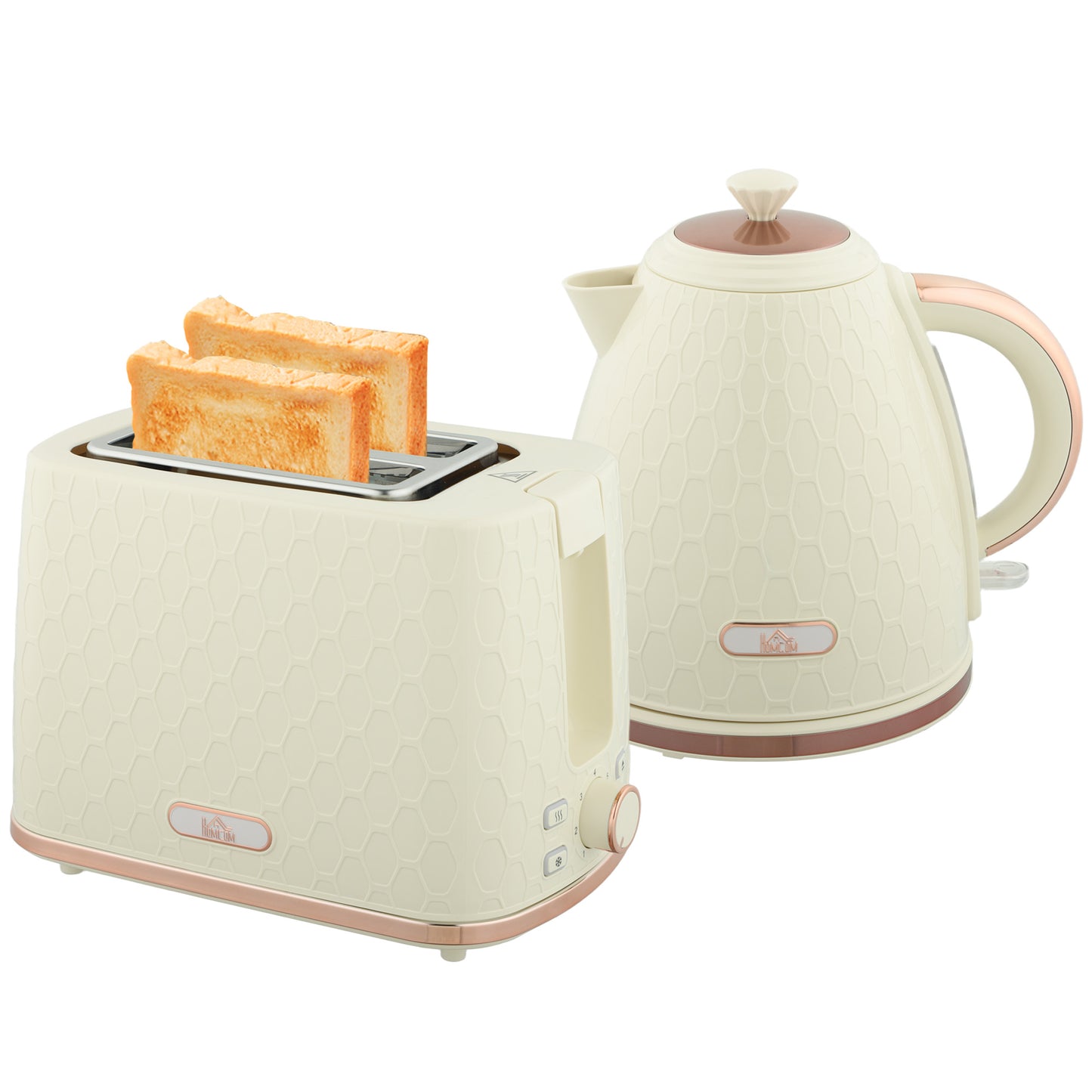 Kettle and Toaster Set 1.7L Fast Boil Kettle & 2 Slice Toaster Set Beige