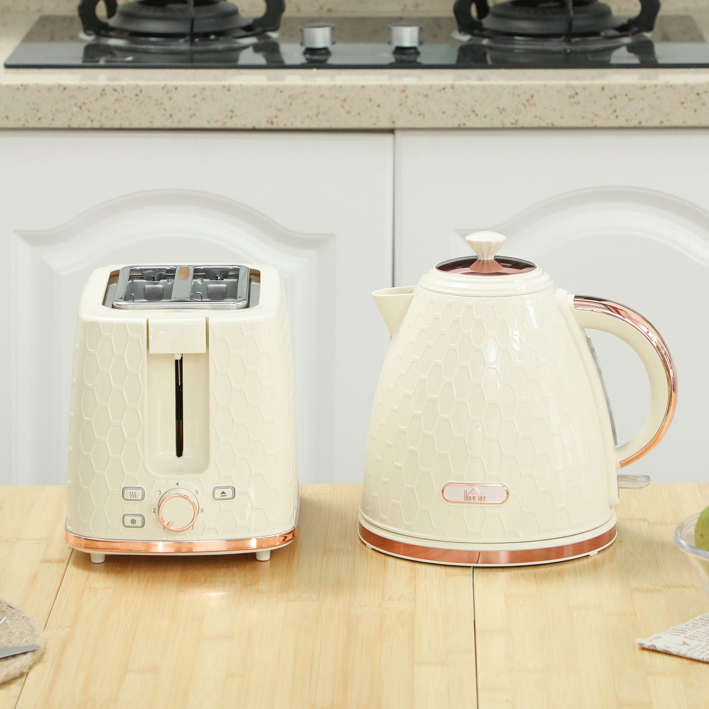 Kettle and Toaster Set 1.7L Fast Boil Kettle & 2 Slice Toaster Set Beige
