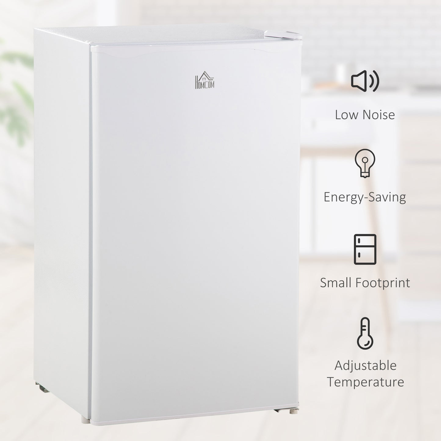 91 Litre Freestanding Under Counter Fridge Freezer, Small Fridge with Chiller Box, Adjustable Thermostat, 47.5cm Wide, White