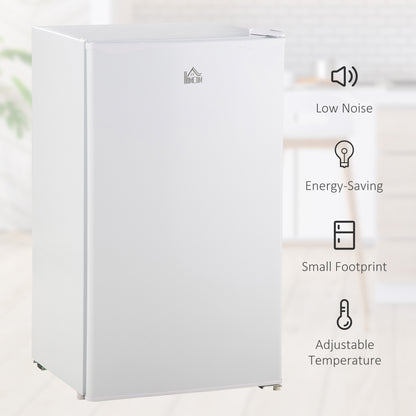 91 Litre Freestanding Under Counter Fridge Freezer, Small Fridge with Chiller Box, Adjustable Thermostat, 47.5cm Wide, White