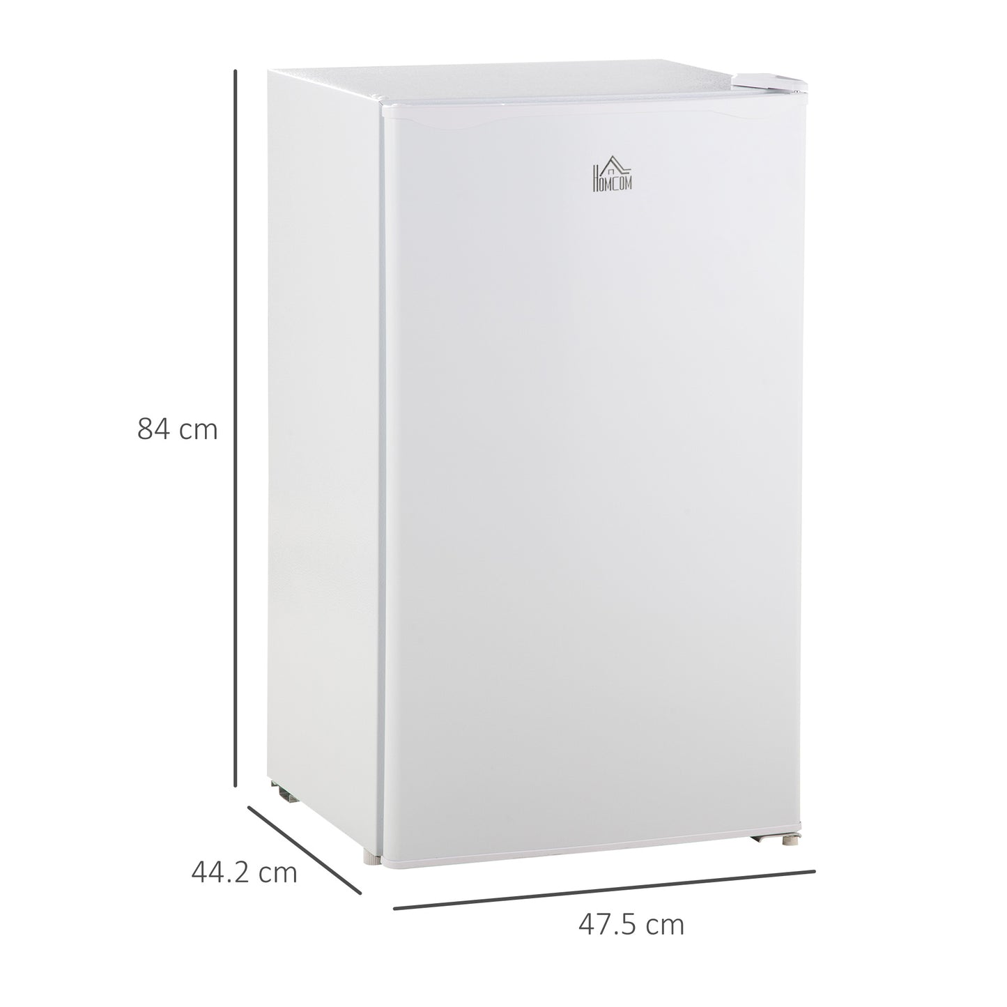 91 Litre Freestanding Under Counter Fridge Freezer, Small Fridge with Chiller Box, Adjustable Thermostat, 47.5cm Wide, White