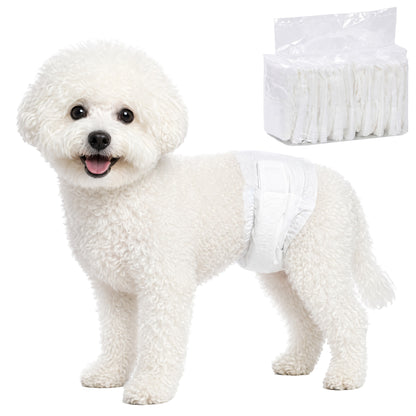 Disposable Dog Diapers Male, 48 Count Absorbent Dog Nappies, Puppy Sanitary Wraps Panties for Incontinence or Excitable Urination and Training, M, 45-64 cm