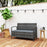 Rattan Garden Bench w/ 125L Storage, Cushioned Outdoor Bench, Grey