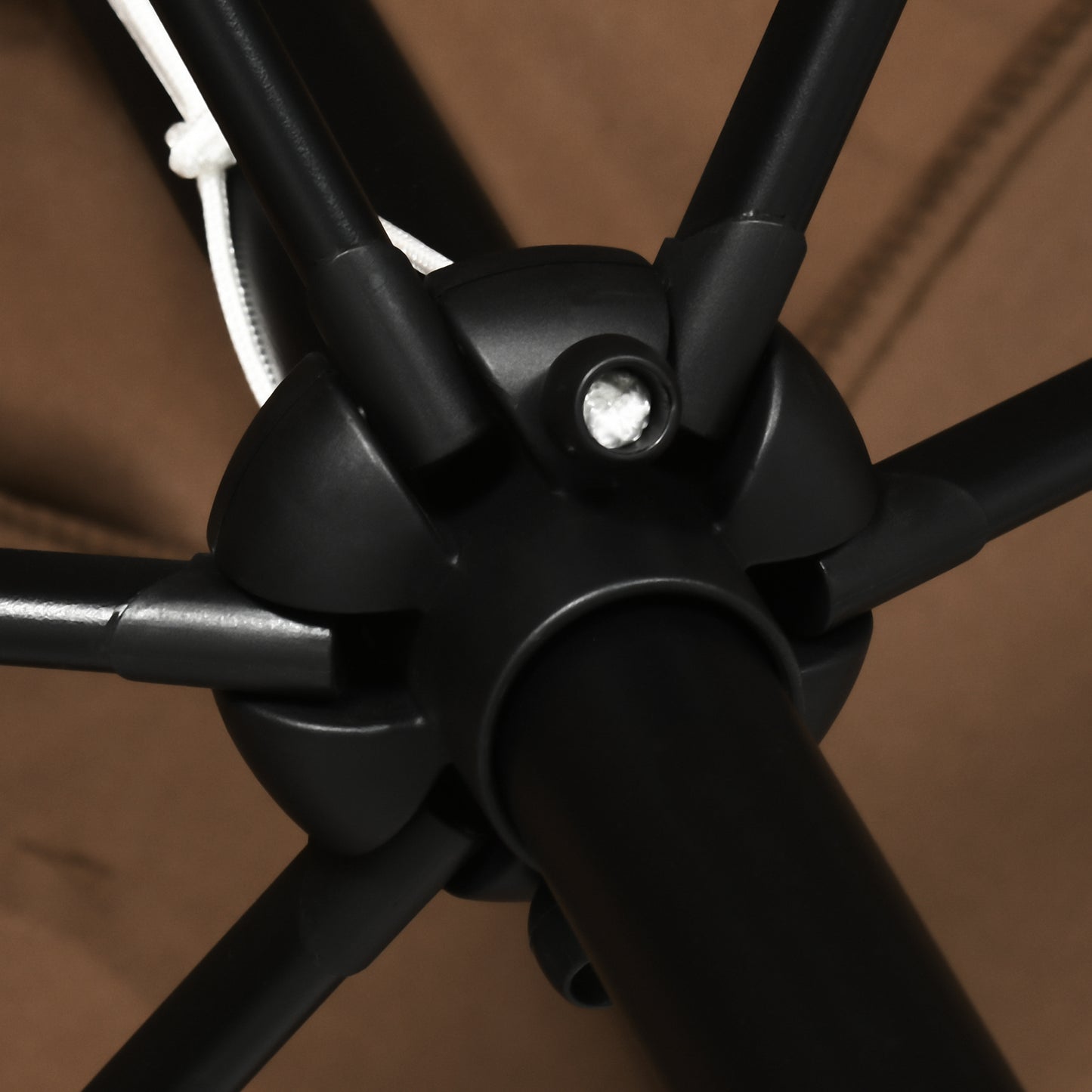 3x2m Patio Parasol Canopy Tilt Crank 6 Ribs Sun Shade Garden Brown