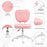 Vanity Task Chair with Adjustable Height, Armless, Pink