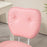 Vanity Task Chair with Adjustable Height, Armless, Pink