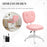 Vanity Task Chair with Adjustable Height, Armless, Pink