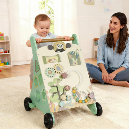 Wooden Baby Walker with Speed Control, Montessori-Inspired Centre