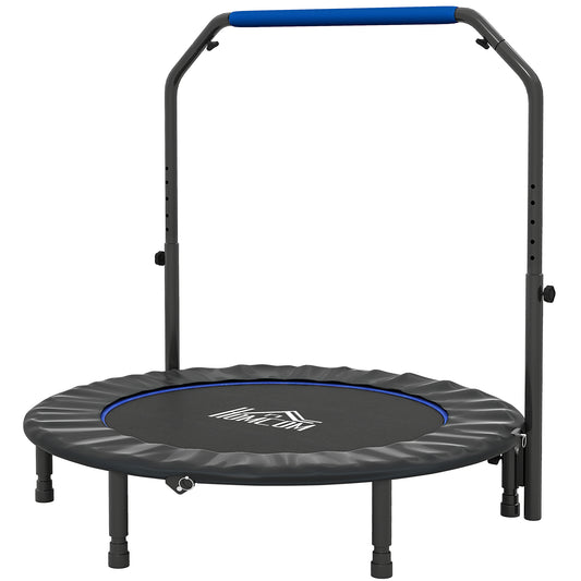48" Foldable Mini Fitness Trampoline w/ Foam Handle, Blue