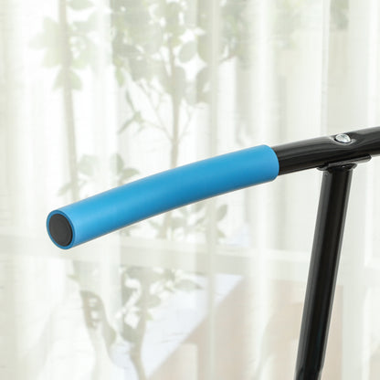 45" Fitness Trampoline with Adjustable Handle, LED Lights, Blue