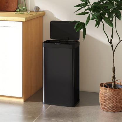 45L Sensor Bin, Metal Kitchen Bin with Automatic Close, Black