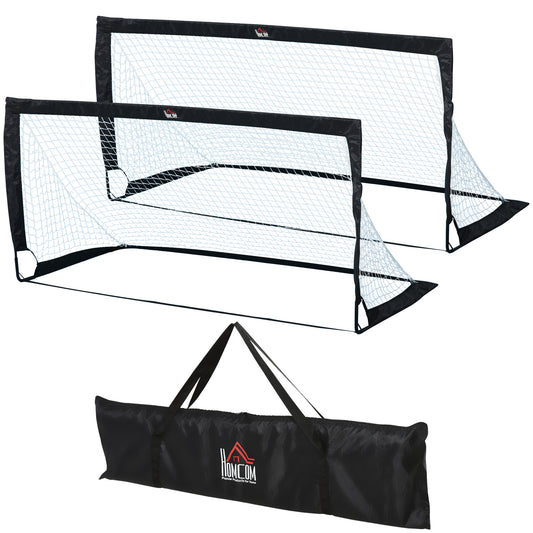 Football Goal Folding Outdoor with All Weather Net 6'x3' Black